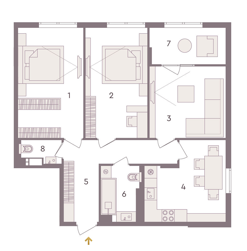 3-кімнатна 82.38 м² в ЖК Senat від 34 840 грн/м², Київ