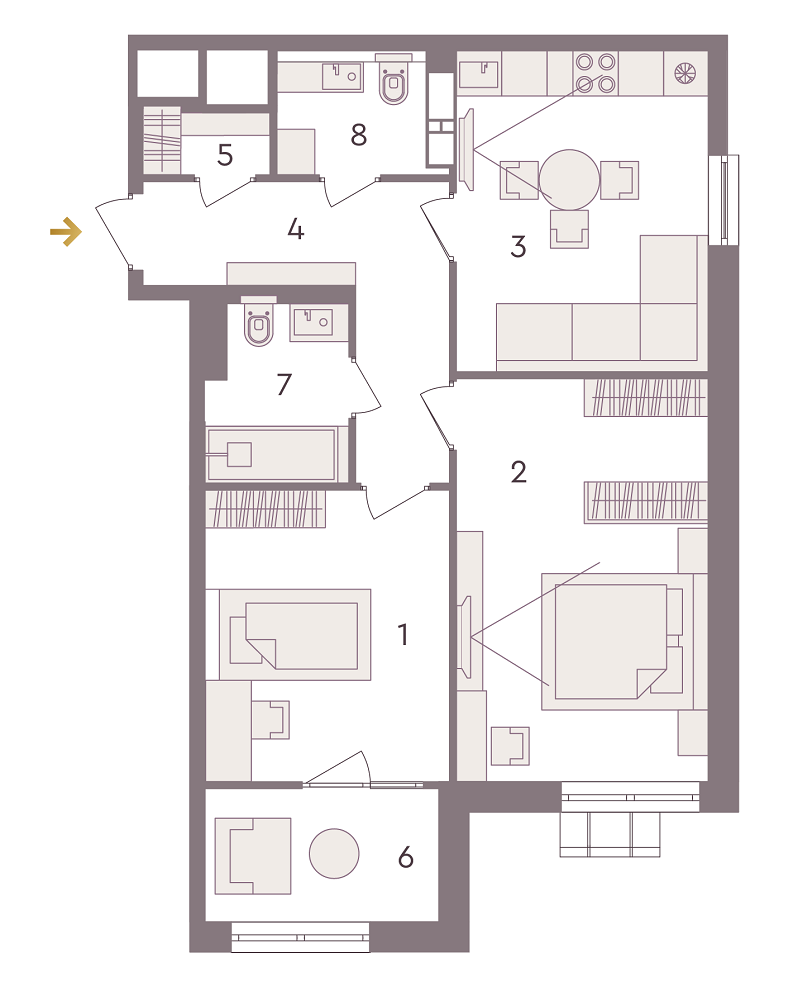 2-комнатная 67.85 м² в ЖК Senat от 34 840 грн/м², Киев