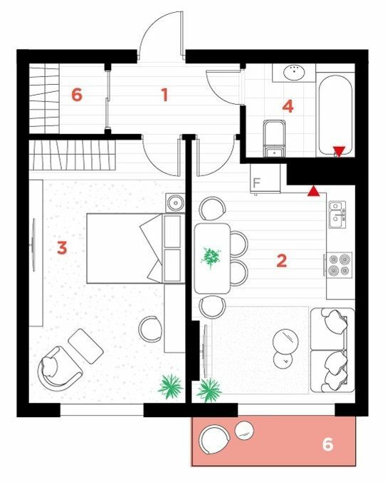 1-комнатная 46 м² в ЖК Family Plaza от 27 000 грн/м², Ивано-Франковск