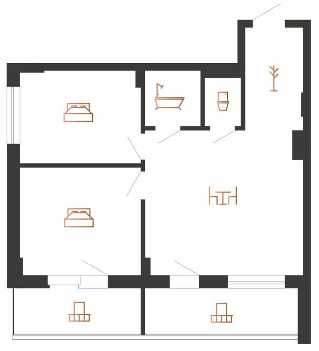 2-кімнатна 63 м² в ЖК Авторський від 20 000 грн/м², Івано-Франківськ