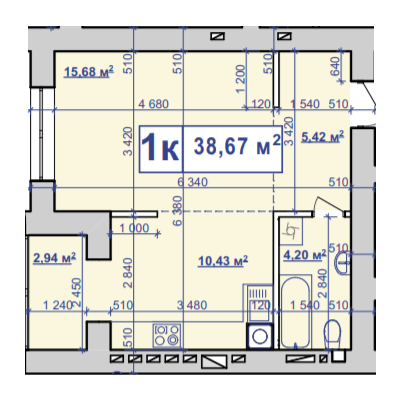 1-комнатная 38.67 м² в ЖК Парковий маєток от 11 500 грн/м², Ивано-Франковск