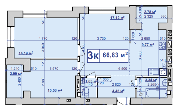 3-кімнатна 66.83 м² в ЖК Парковий маєток від 11 500 грн/м², Івано-Франківськ