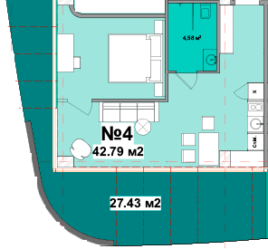 2-кімнатна 42.79 м² в Апарт-комплекс Resort Medical Park від 101 350 грн/м², с. Поляниця