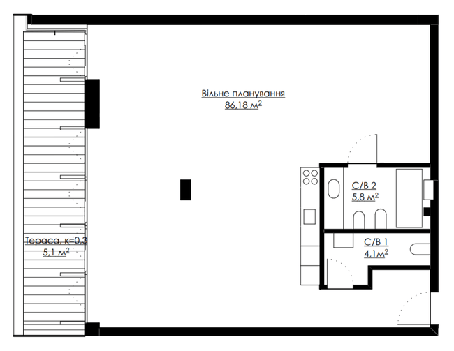 Свободная планировка 101.18 м² в ЖК ANDRIYIVSKY City Space от 132 224 грн/м², Киев