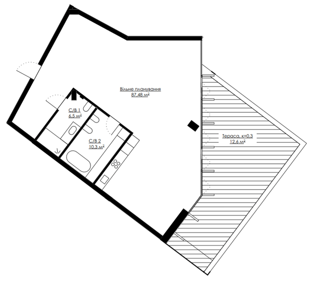Свободная планировка 116.88 м² в ЖК ANDRIYIVSKY City Space от 131 119 грн/м², Киев