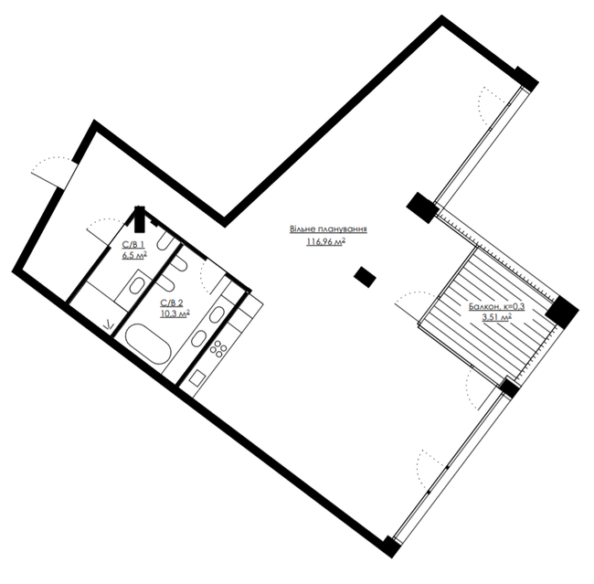 Свободная планировка 137.27 м² в ЖК ANDRIYIVSKY City Space от 103 874 грн/м², Киев