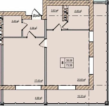 2-комнатная 73.58 м² в ЖК Wood Park от 20 700 грн/м², Киев