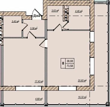 2-комнатная 73.58 м² в ЖК Wood Park от 20 700 грн/м², Киев