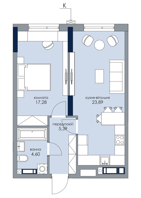 1-комнатная 51.16 м² в ЖК Новый Автограф от 44 800 грн/м², Киев