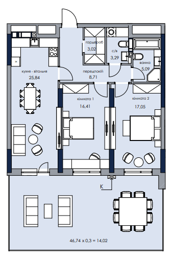 2-комнатная 94.43 м² в ЖК Новый Автограф от 35 300 грн/м², Киев