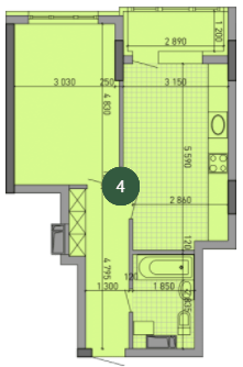 1-кімнатна 47 м² в ЖК Паркове місто від 34 350 грн/м², Київ