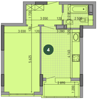 1-комнатная 43.77 м² в ЖК Паркове місто от 34 350 грн/м², Киев