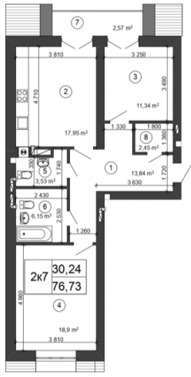 2-комнатная 81 м² в ЖК Сырецкий парк от 24 450 грн/м², Киев