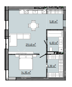 2-кімнатна 63.72 м² в ЖК Osnova від 18 100 грн/м², Запоріжжя