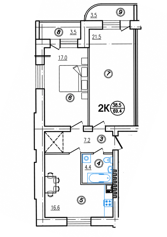 2-кімнатна 69.4 м² в ЖК Lake City від 13 500 грн/м², м. Біла Церква