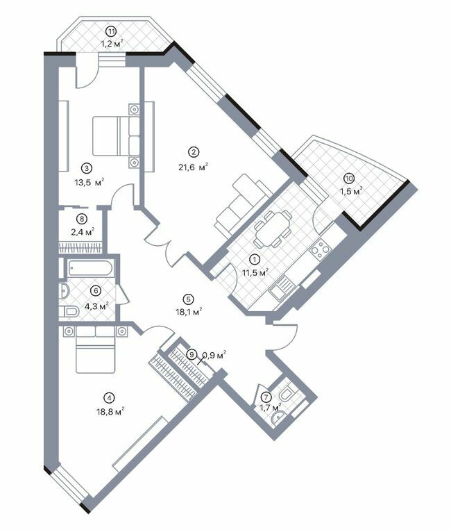 3-кімнатна 95.5 м² в ЖК Київський Шлях від 15 600 грн/м², м. Бориспіль