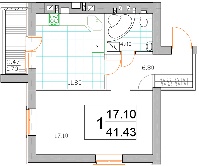 1-кімнатна 41.73 м² в ЖК Саме Той від 15 500 грн/м², смт Немешаєве