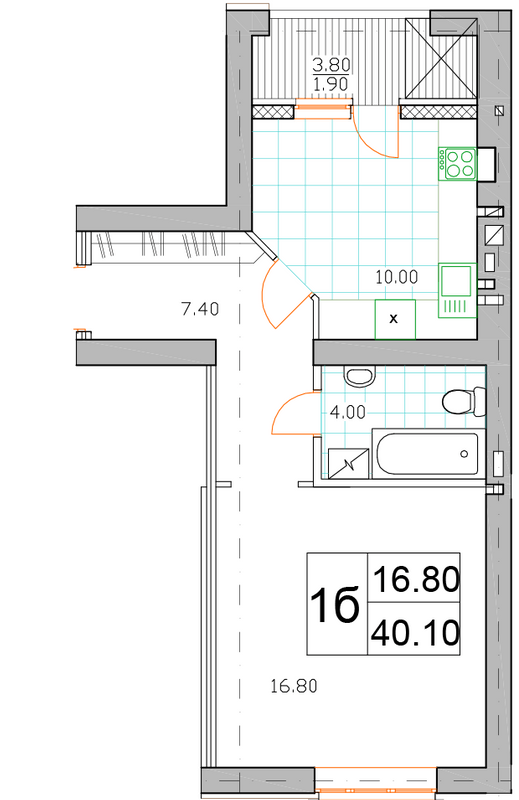 1-комнатная 40.1 м² в ЖК Именно Тот от 15 500 грн/м², пгт Немешаево