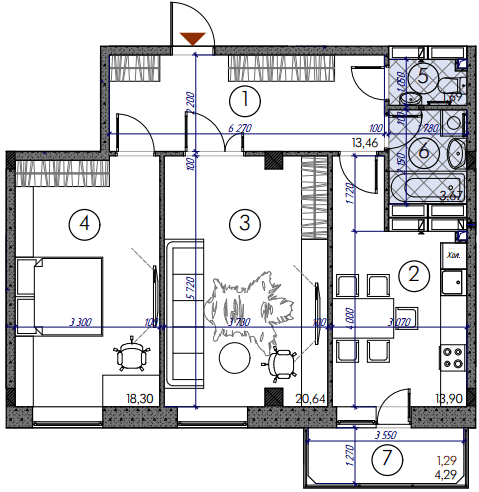 2-комнатная 73.35 м² в ЖМ Саванна Сити от 21 000 грн/м², г. Бровары