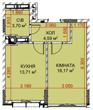 1-комнатная 38.17 м² в ЖК Riverside от 34 500 грн/м², с. Погребы