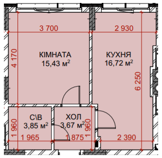 1-комнатная 39.67 м² в ЖК Riverside от 26 150 грн/м², с. Погребы