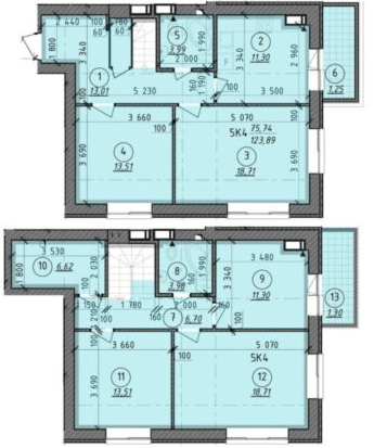 Двухуровневая 123.89 м² в ЖК Французский бульвар от 16 650 грн/м², г. Вышгород