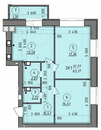 2-кімнатна 63.17 м² в ЖК Французький бульвар від 18 650 грн/м², м. Вишгород