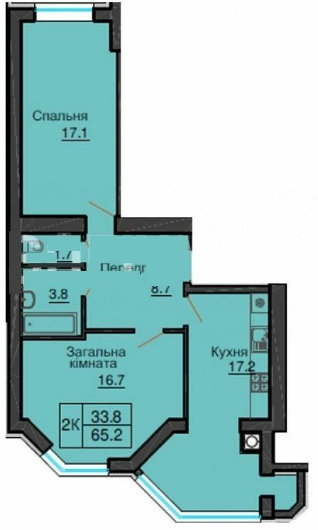 2-кімнатна 65.2 м² в ЖК Sofia Nova від 30 000 грн/м², с. Новосілки