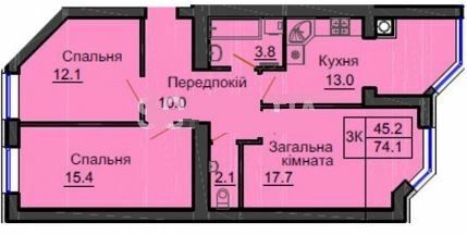 3-кімнатна 74.1 м² в ЖК Sofia Nova від 30 000 грн/м², с. Новосілки