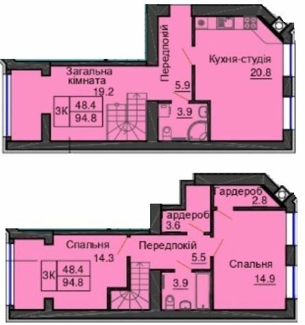 Двухуровневая 94.8 м² в ЖК Sofia Nova от 30 000 грн/м², с. Новоселки