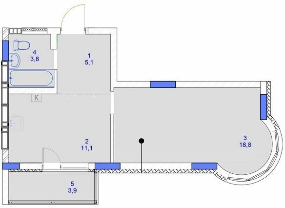 1-кімнатна 41.9 м² в ЖК Садочок від 28 000 грн/м², с. Новосілки