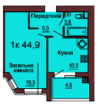 1-кімнатна 44.9 м² в ЖК Софія Клубний від 26 000 грн/м², с. Софіївська Борщагівка