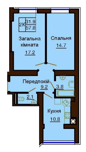 2-кімнатна 57.8 м² в ЖК Софія Клубний від 26 000 грн/м², с. Софіївська Борщагівка