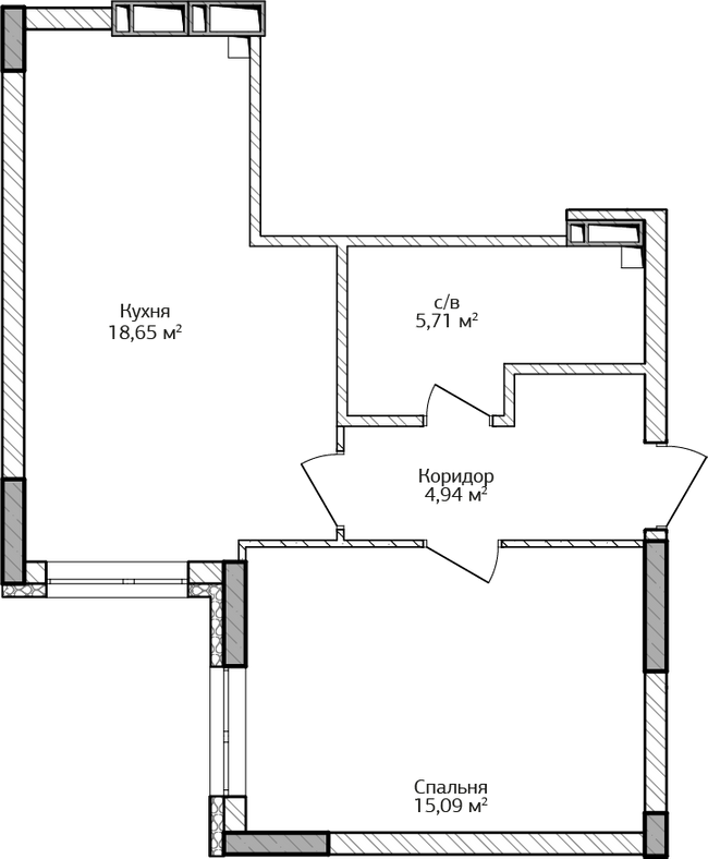 1-кімнатна 44.39 м² в ЖК City Park від 26 000 грн/м², м. Ірпінь