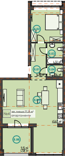 1-кімнатна 77.21 м² в ЖК Hygge Home від 21 000 грн/м², м. Ірпінь