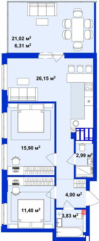 2-кімнатна 70.58 м² в ЖК Utlandia-2 від 22 950 грн/м², м. Ірпінь