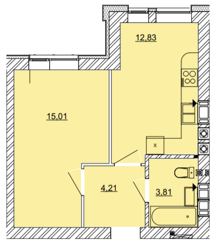 1-кімнатна 35.86 м² в ЖК Найкращий квартал від 26 100 грн/м², м. Ірпінь