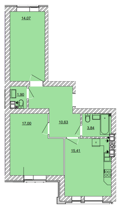 2-кімнатна 62.85 м² в ЖК Найкращий квартал від 20 000 грн/м², м. Ірпінь