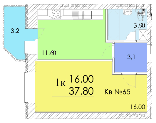 1-кімнатна 37.8 м² в ЖК Idilika Avenue від 18 150 грн/м², м. Буча