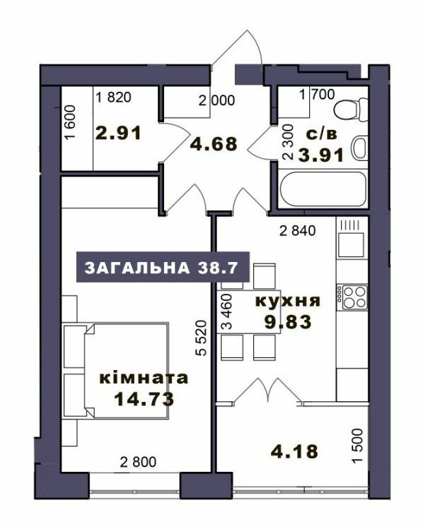 1-комнатная 38.7 м² в ЖК Family Comfort от 20 950 грн/м², г. Ирпень