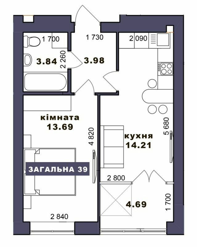 1-комнатная 39 м² в ЖК Family Comfort от 20 950 грн/м², г. Ирпень