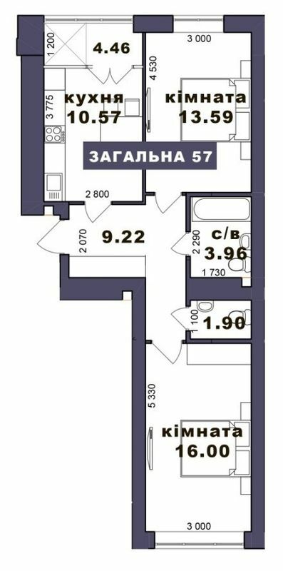 2-комнатная 57 м² в ЖК Family Comfort от 19 550 грн/м², г. Ирпень