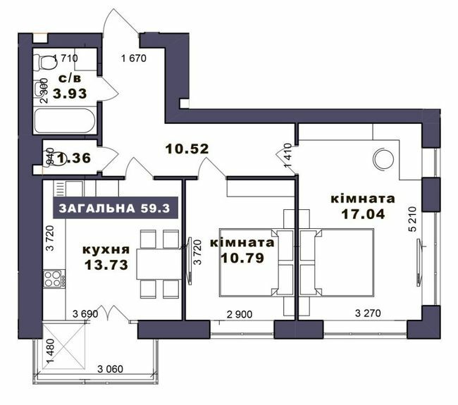 2-комнатная 59.3 м² в ЖК Family Comfort от 19 550 грн/м², г. Ирпень