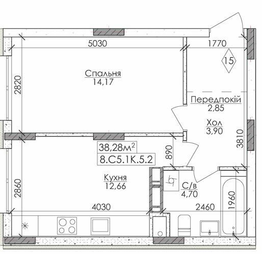 1-комнатная 38.28 м² в ЖМ Новая Буча от 17 000 грн/м², г. Буча