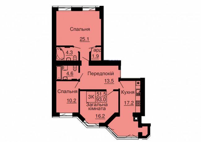 3-комнатная 93 м² в ЖК София Резиденс от 32 000 грн/м², с. Софиевская Борщаговка