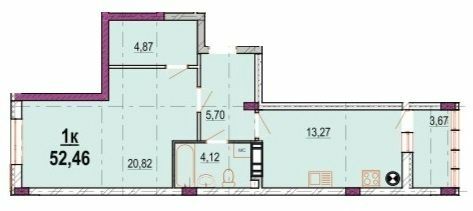 1-кімнатна 52.46 м² в ЖК Родинний маєток від 25 500 грн/м², Вінниця