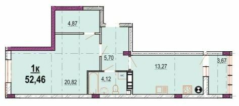 1-комнатная 52.46 м² в ЖК Родинний маєток от 25 500 грн/м², Винница