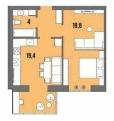 1-кімнатна 47.4 м² в ЖК Dream Town від 22 000 грн/м², Луцьк