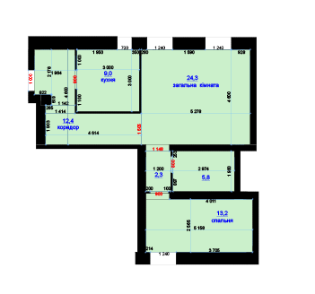 2-кімнатна 67 м² в ЖК Княжий від 8 650 грн/м², м. Любомль