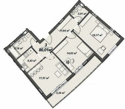 2-комнатная 79.56 м² в ЖК Crystal от 20 000 грн/м², Ужгород